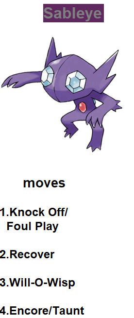 sableye move list.